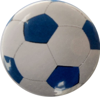 Fußball Button weiß-blau